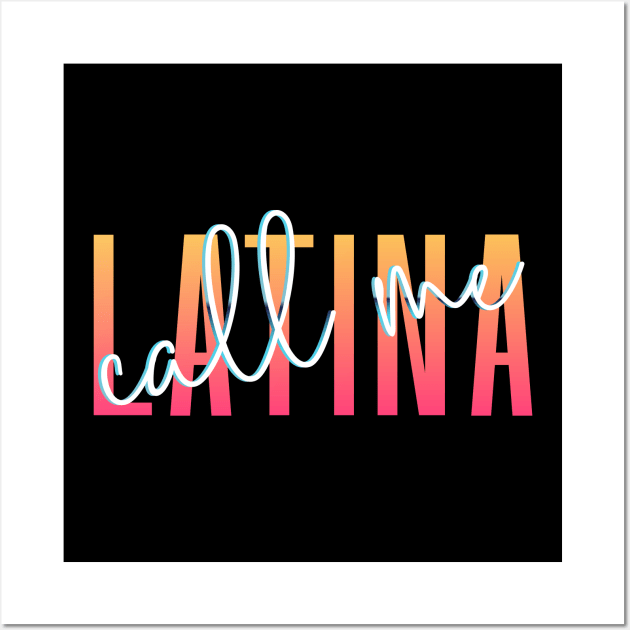Call Me Latina '80s Retro Metallic Gradient Signature Font Design- see my store for the other versions! Wall Art by anonopinion